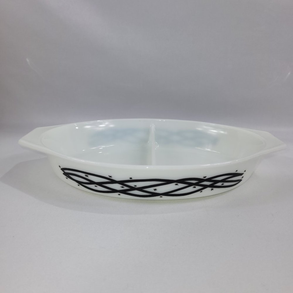Pyrex #34 Barbed Wire 1958 Divided Baking Dish 1.5 Quart